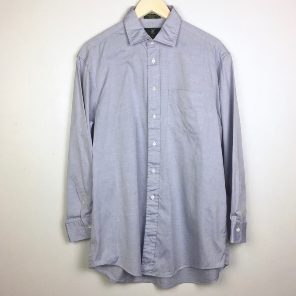 Club Room Mens Size 16.5/33 Pin Point Oxford Long Sleeve Button Down Dress Shirt